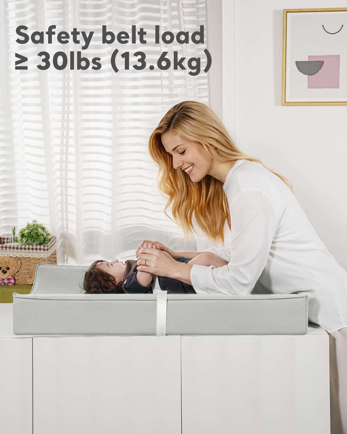 Vegan Leather Waterproof Baby Changing Pad - Wipeable, Extra Thick & Portable & Non-Slip Diaper Mat