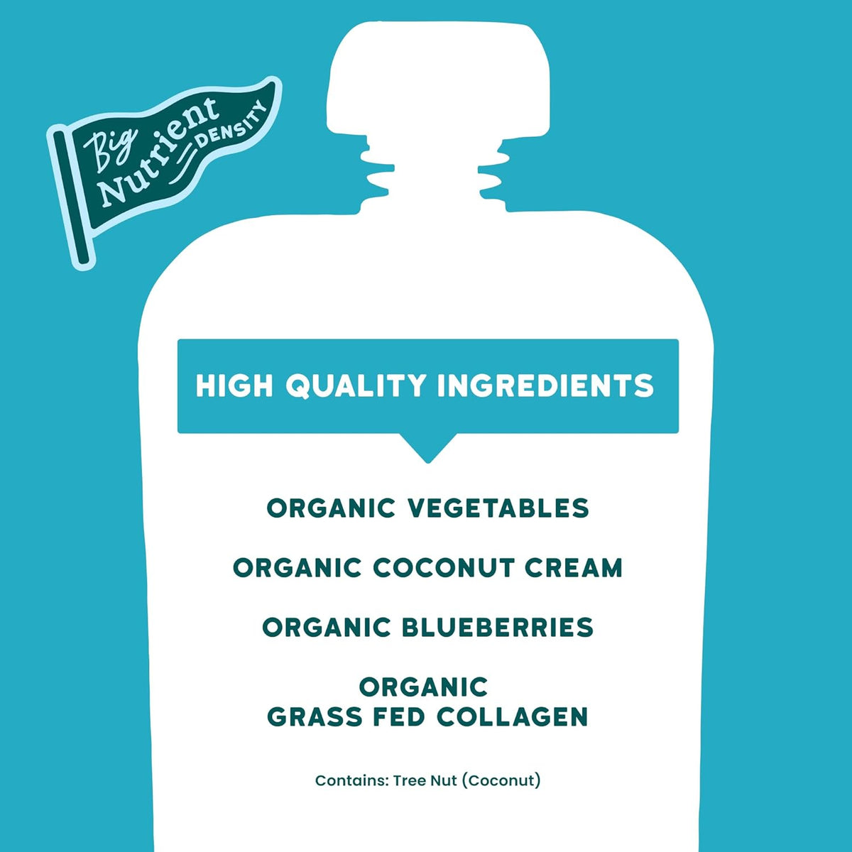 Serenity Kids 6+ Months Dairy-Free Smoothie Baby Food | USDA Organic | Grass Fed Collagen Protein |