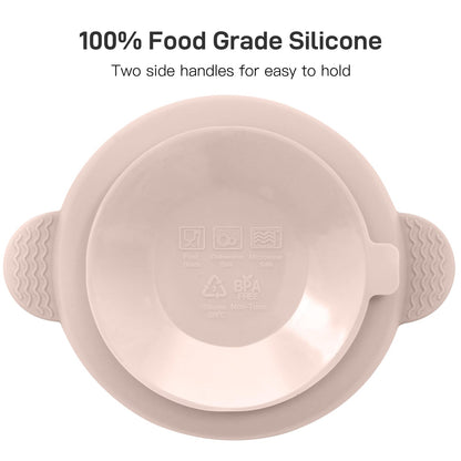 Eascrozn 3 Pack Baby Bowls with Suction and Baby Spoons, BPA Free
