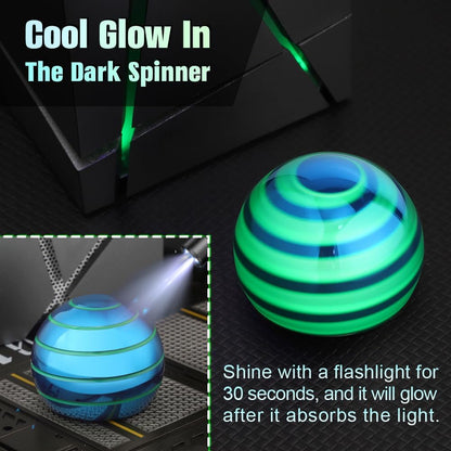 Luminous Desk Spinning Toys for Kids Adults, Metal Optical Illusion Fidget Spinner, Glow in The