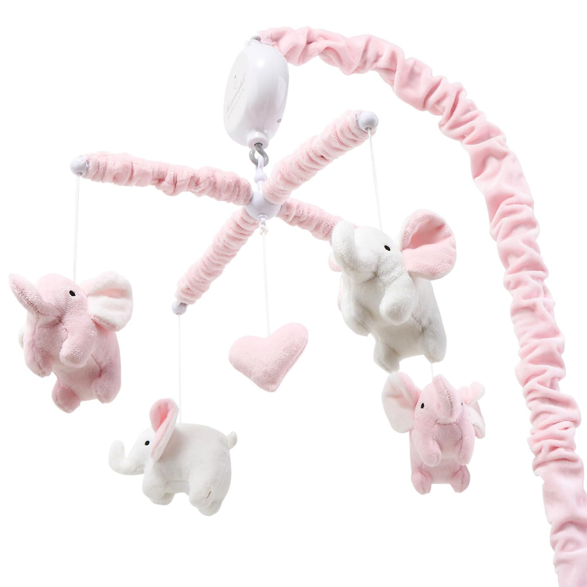 The Peanutshell Crib Mobile for Girls - Soft Pink Musical Baby Crib Mobile with 12 Lullabies, Cute