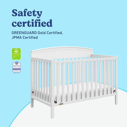 Graco Benton 5-in-1 Convertible Crib (White) – GREENGUARD Gold Certified, Converts from Baby Crib