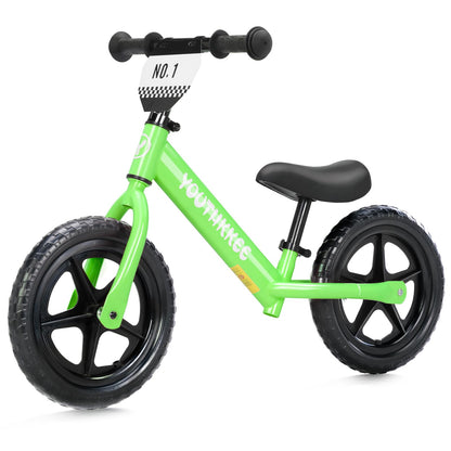 Youthkkee 12 Inch Toddler Balance Bike for 1-3 Year Olds, No-Pedal Bike with Tool-Free Adjustable