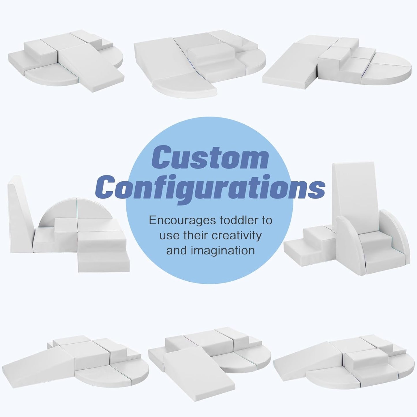 6-Piece Soft PU Leather Toddlers Climbing Toys, Baby Foam Climbing Blocks for Kids 3, Baby Climbing