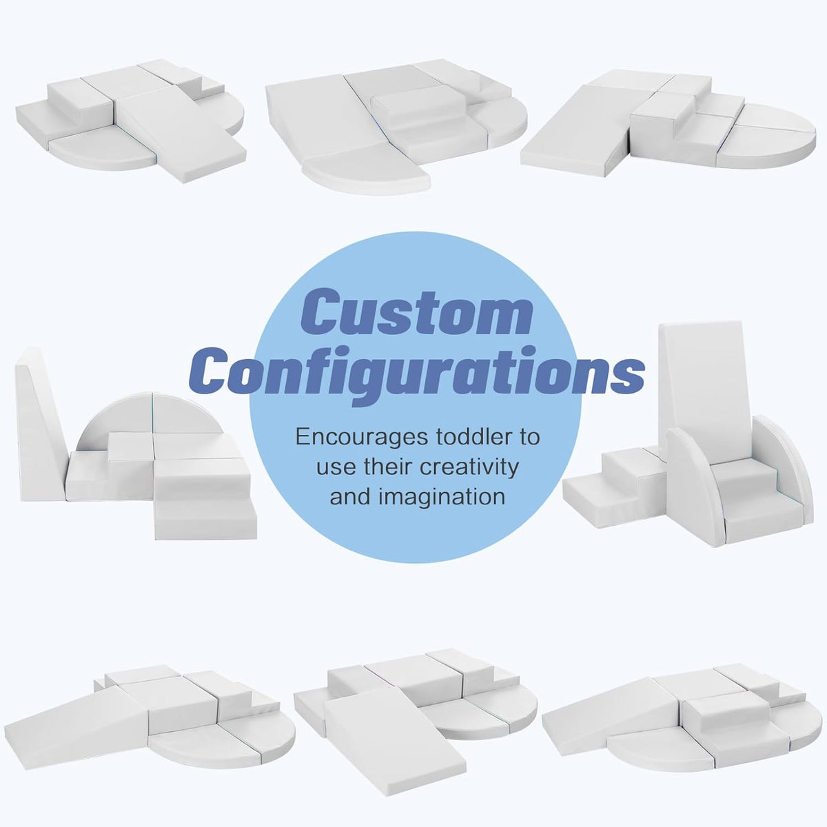 6-Piece Soft PU Leather Toddlers Climbing Toys, Baby Foam Climbing Blocks for Kids 3, Baby Climbing