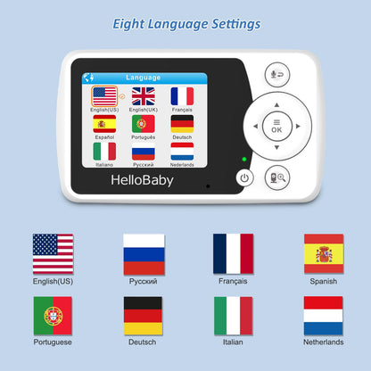 HelloBaby 2.4" Video Baby Monitor with Camera and Audio