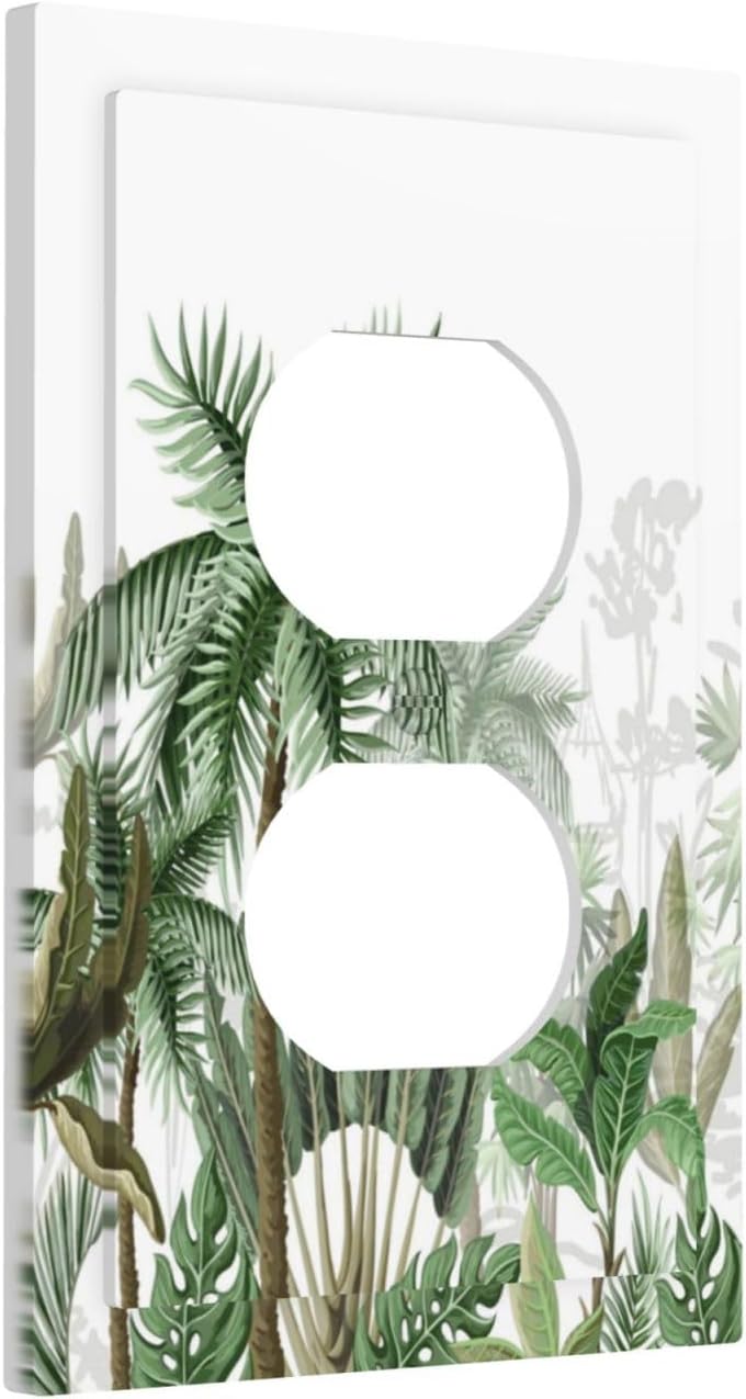 Palm Tree Banana Leaf Green Rainforest Natural Landscape Outlet Covers 1 Gang Duplex Light Switch