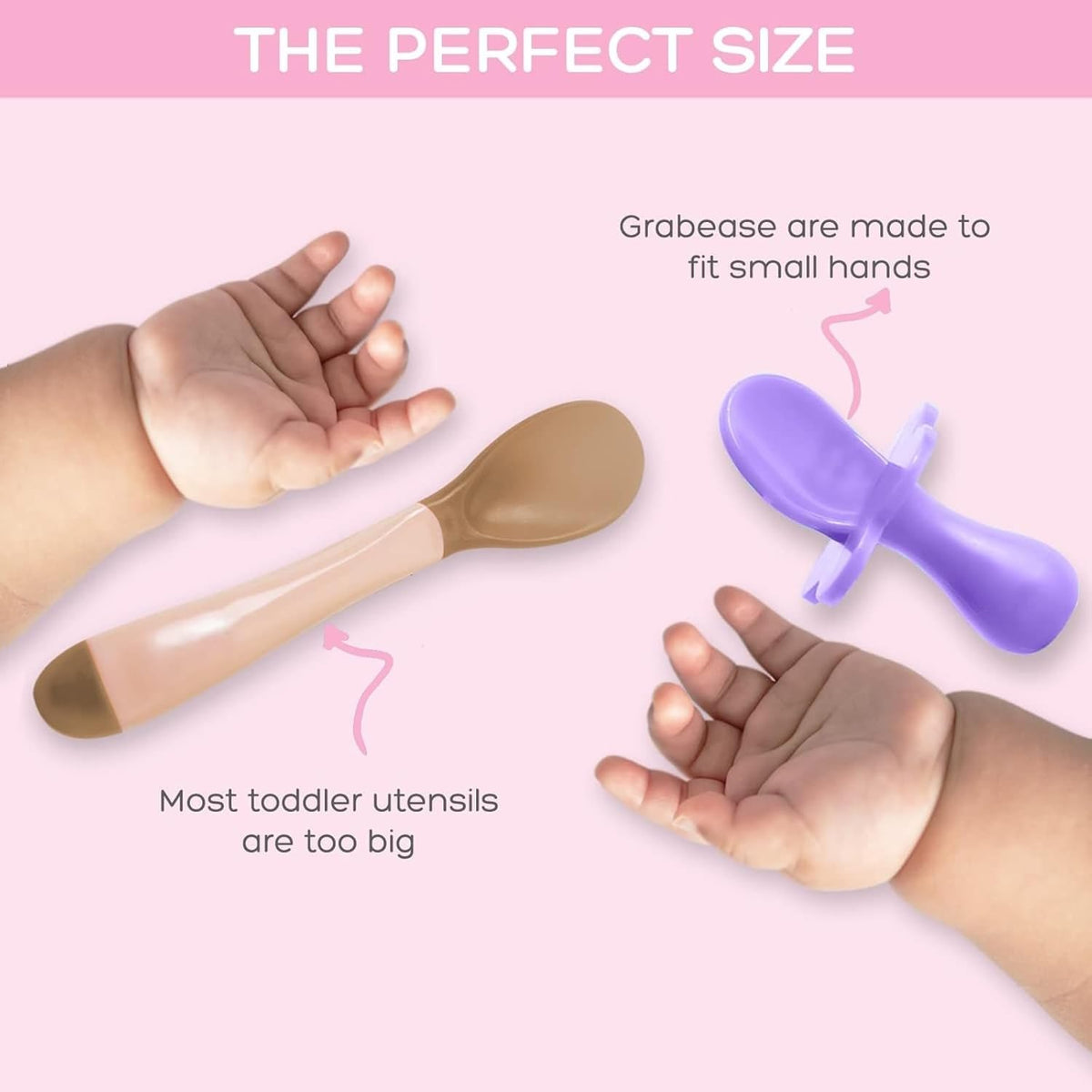 Grabease Baby Spoons Baby Led Weaning Supplies Toddler Forks Feeding, BPA-Free & Phthalate-Free for
