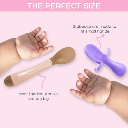Grabease Baby Spoons Baby Led Weaning Supplies Toddler Forks Feeding, BPA-Free & Phthalate-Free for