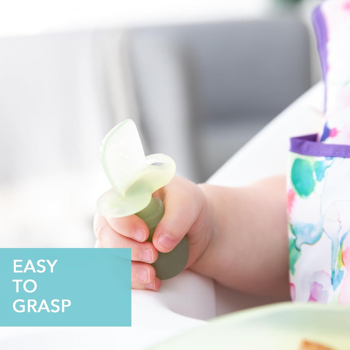 Bumkins Baby Utensils Set, Chewtensils Silicone Spoons for Dipping, Self-Feeding, Baby Led Weaning