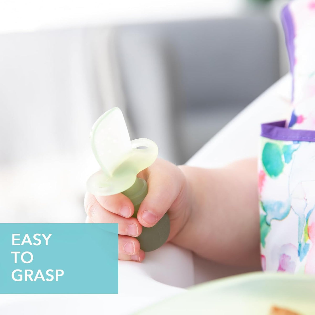 Bumkins Baby Utensils Set, Chewtensils Silicone Spoons for Dipping, Self-Feeding, Baby Led Weaning