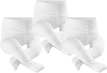 Petrass Baby Girls Cable Knitted Tights Infant Full-Footed Seamless Cotton Tights New-born Girls