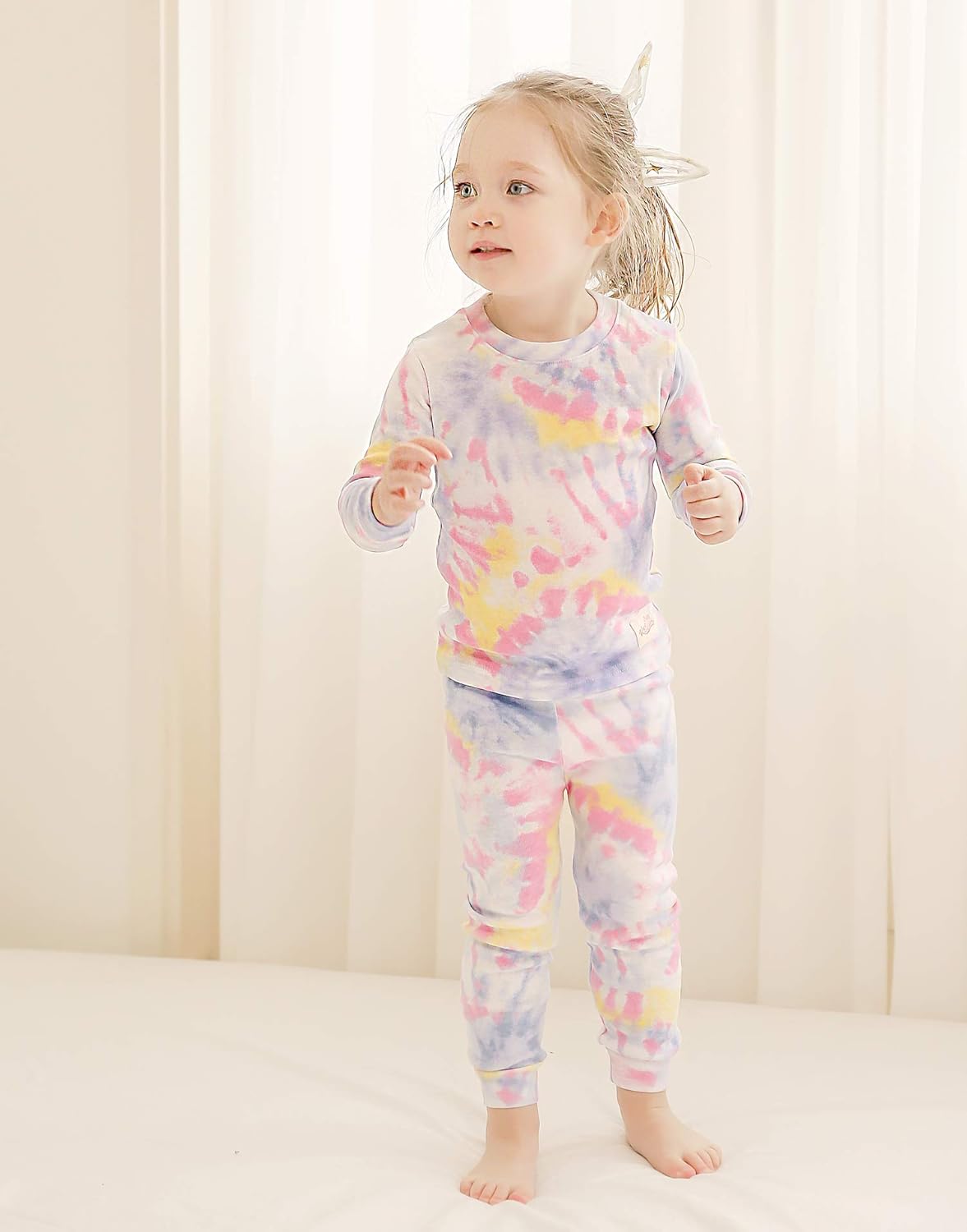 VAENAIT BABY 12M-12Y Toddler Kids Boys Girls 100% Cotton Marbling Tiedye Sung Fit Sleepwear Pajamas