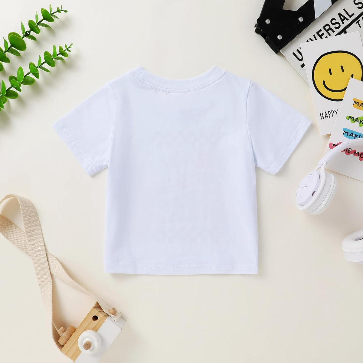Happy Town Toddler Clothes Baby Boy Girl Smiley Face Shirt Short Sleeve T-Shirt Tee Summer Tops