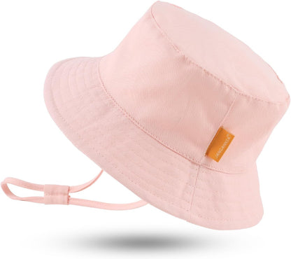 JANGANNSA Cotton Baby Sun Hat Infant Toddler Boys Girls Bucket Hats Summer Sun Protection Kids