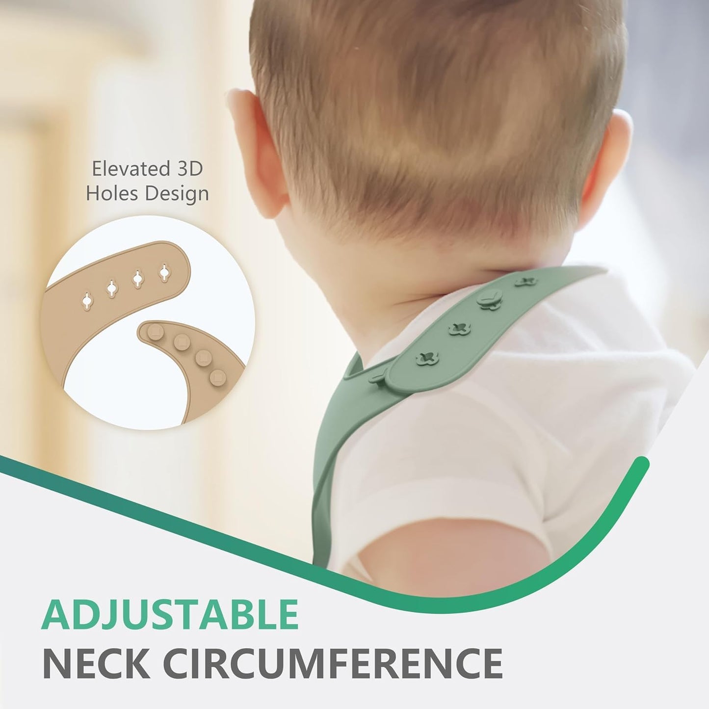 Cuddle Campus Set of 3 Silicone Bibs for Babies & Toddlers,Soft Adjustable Bibs with Pocket Food
