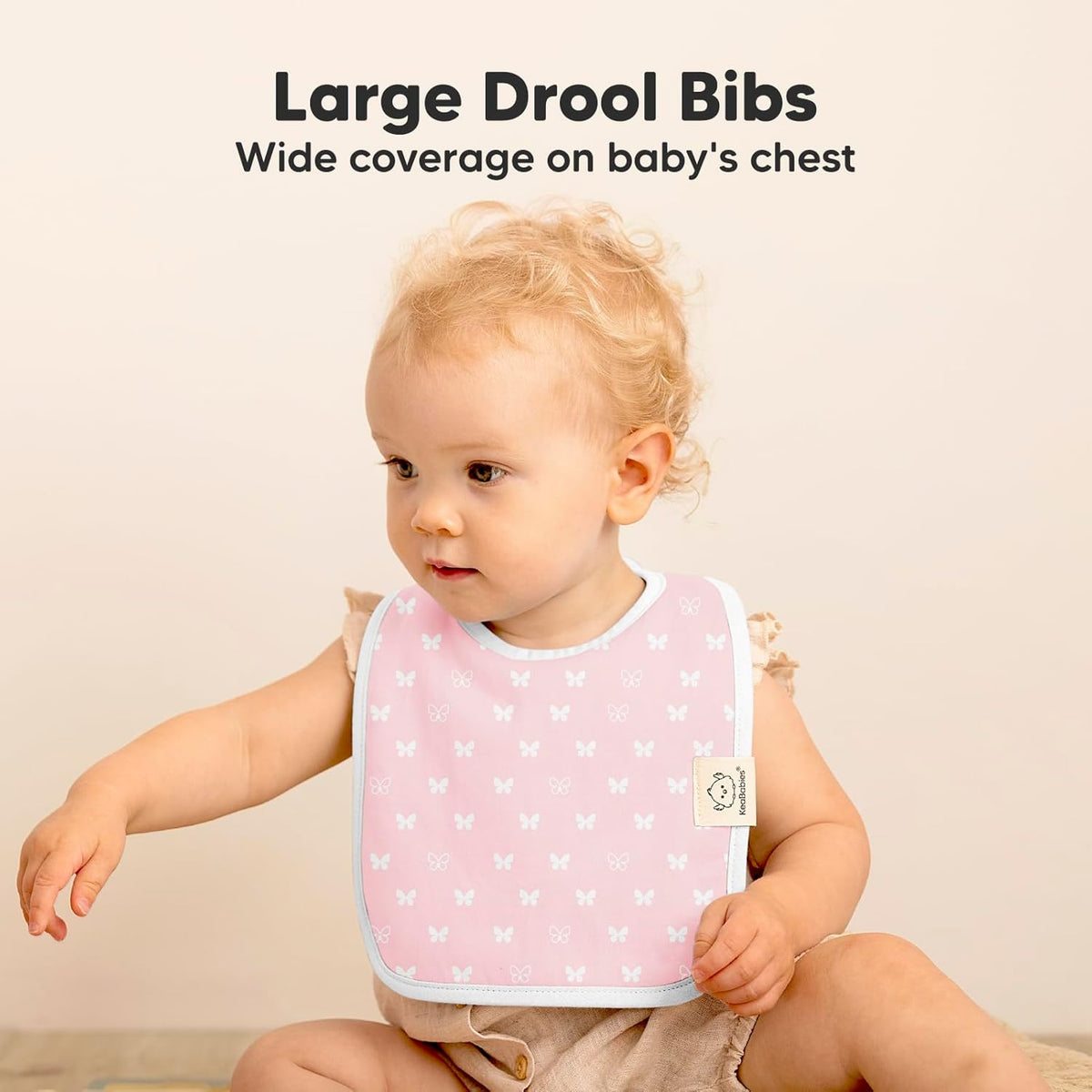 KeaBabies 8-Pack Organic Baby Bibs for Boys, Girls - Super Absorbent Cotton Drool Bibs for Baby