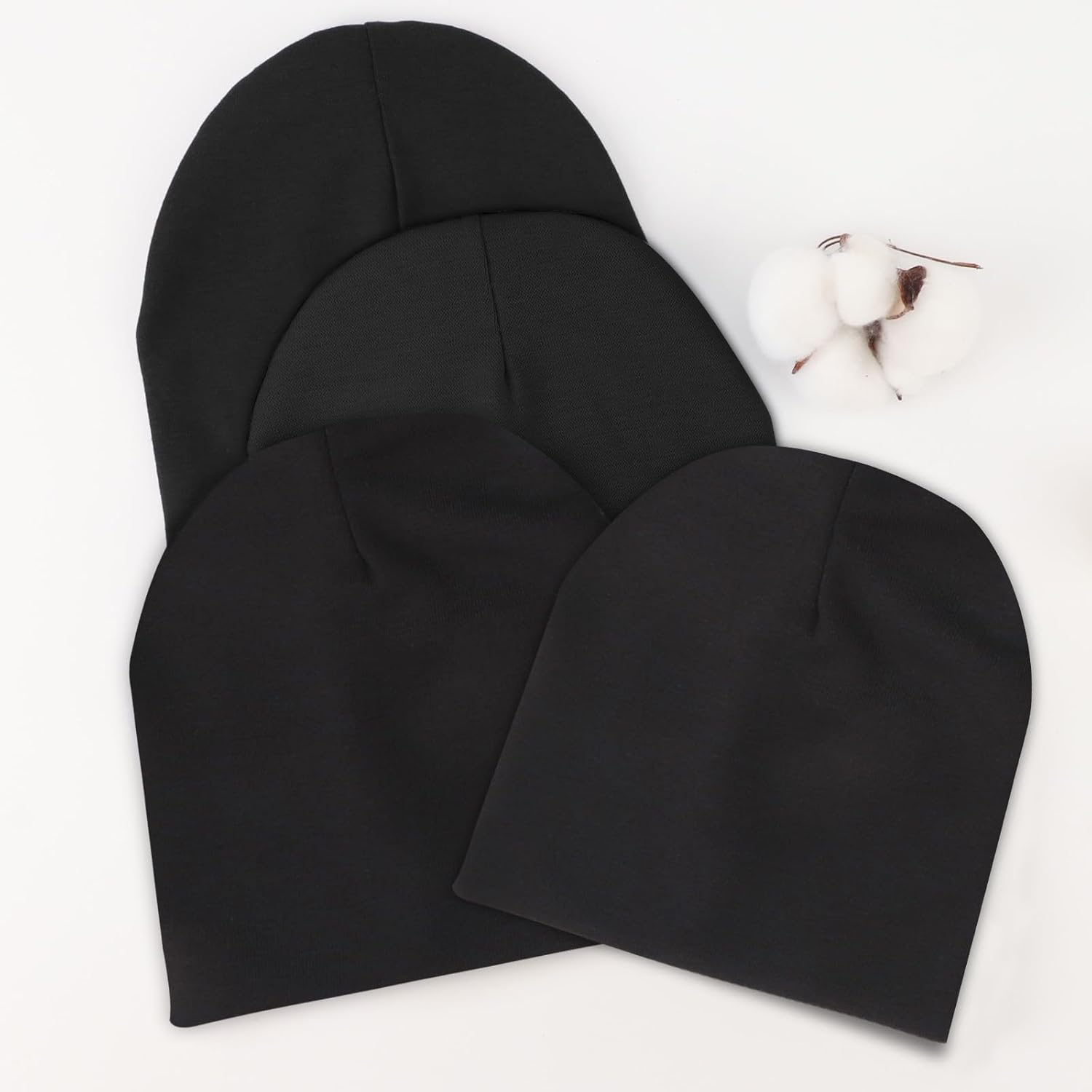 DRESHOW BQUBO 4 Pieces Baby Beanie Newborn Toddler Soft Cute Knit Hat Hospital Hats for Baby Boys