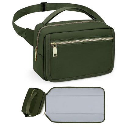 printe Small Diaper Bag with Portable Changing Pad, Crossbody Diaper Bag Pack with Wipes Pocket