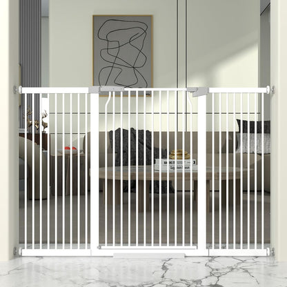 41" Extra Tall Cat Gate for Doorway, 60.3-62.9'' Metal Pet Baby Safe Gate, Extra Wide Pressure