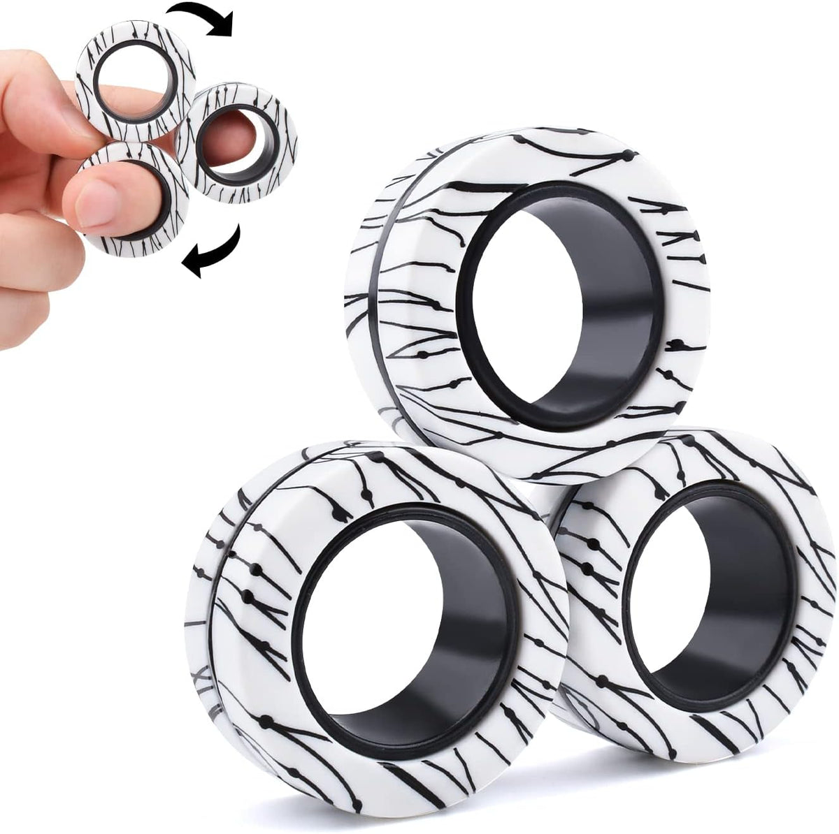 3Pcs Magnetic Rings Fidget Toys for Teens, Adults&Kids|Fidget Pack Under 10 Dollars|ADHD Fidget Toy