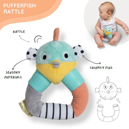 DINGLE DANGLE - Baby Gift Set - 3 in 1 Diaper Changing Helper Headband, Baby Mobile, & Sensory