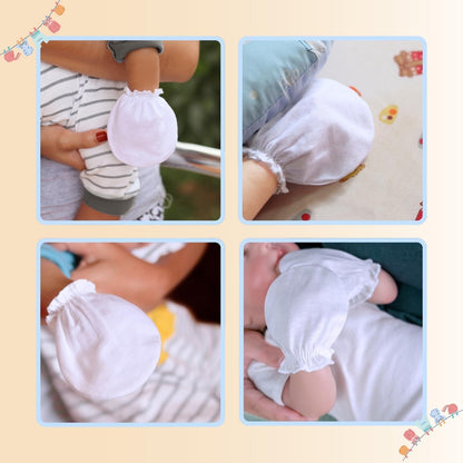 RATIVE Newborn Baby Cotton Gloves Sleep Sleeping No Scratch Mittens Mitts Set for 0-6 Months Unisex