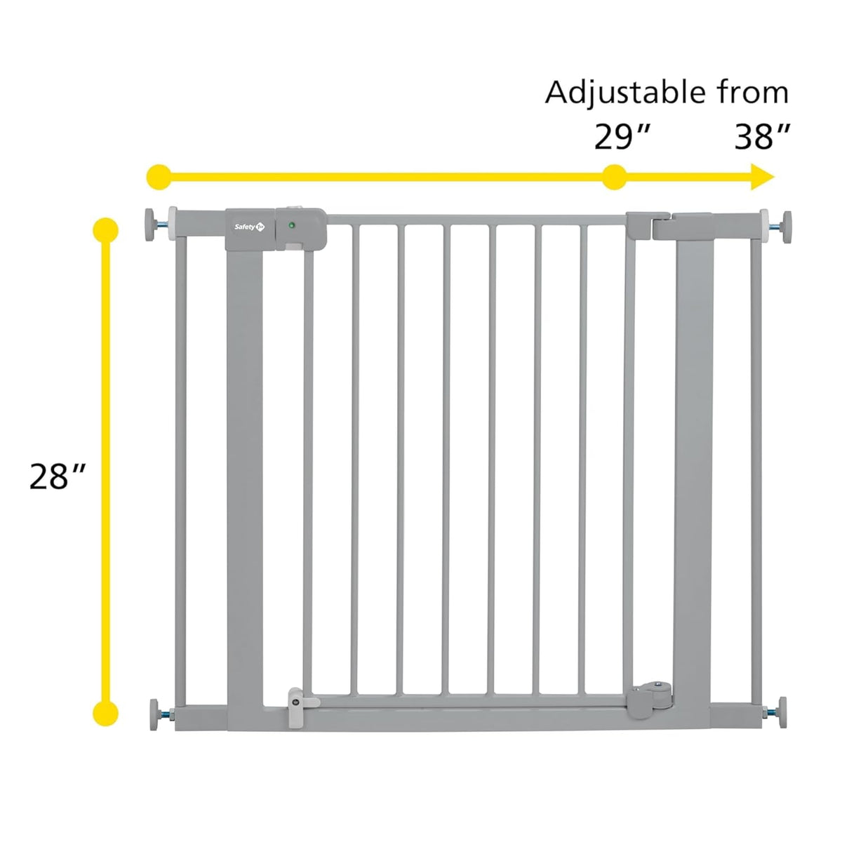 Safety 1st Easy Install Baby Gate for Doorways, Auto-Close Pressure-Mounted Magnetic Latch, Indoor
