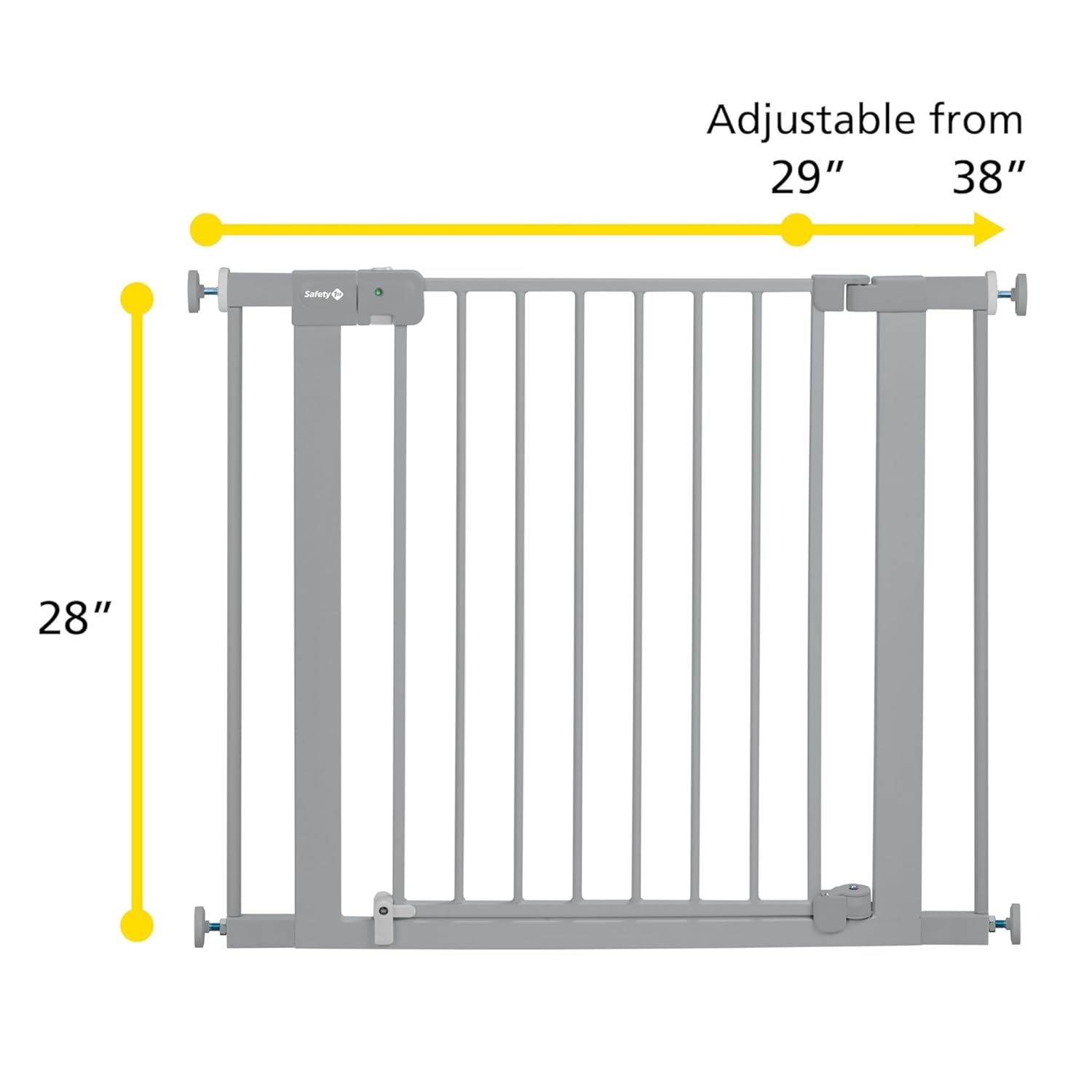 Safety 1st Easy Install Baby Gate for Doorways, Auto-Close Pressure-Mounted Magnetic Latch, Indoor