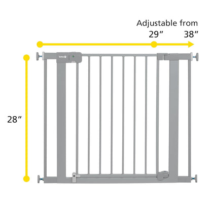 Safety 1st Easy Install Baby Gate for Doorways, Auto-Close Pressure-Mounted Magnetic Latch, Indoor