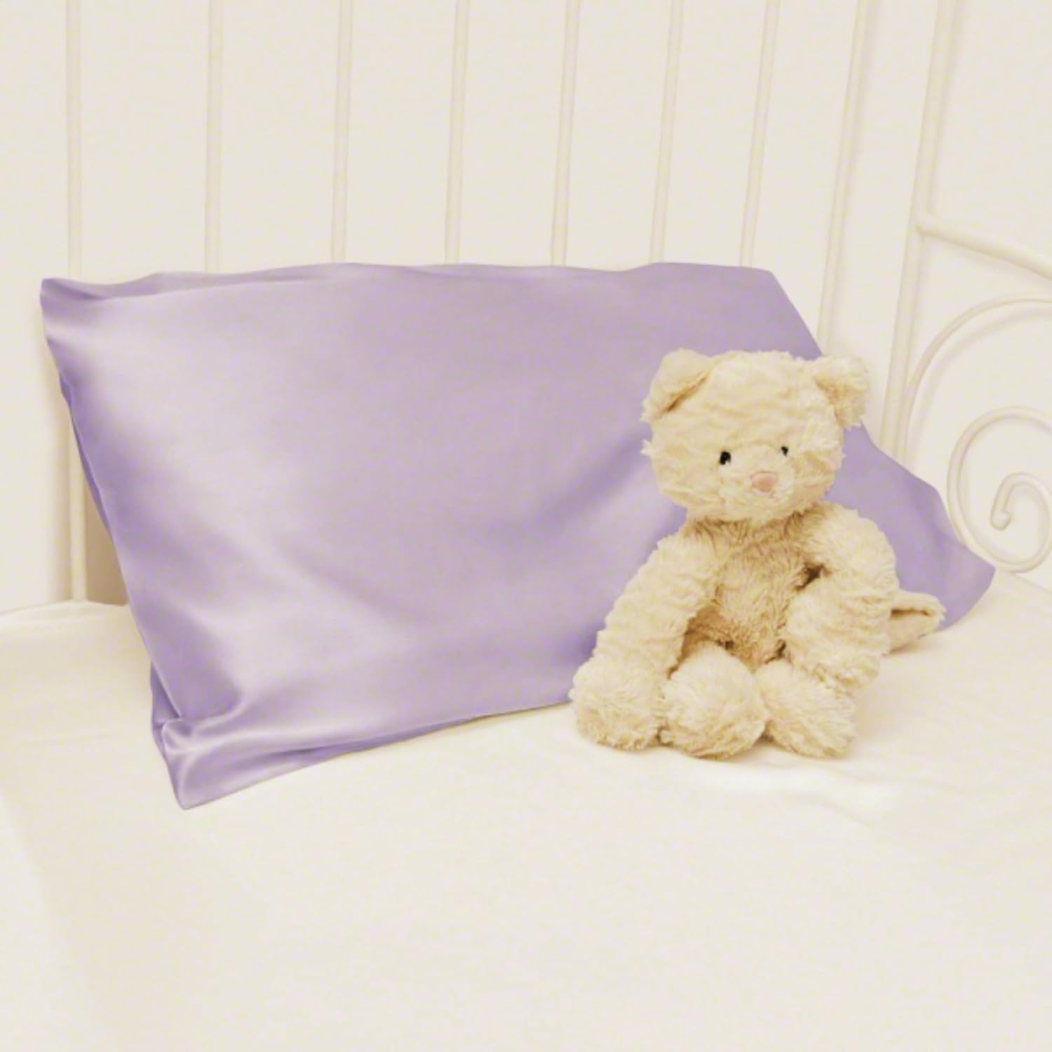 Organic Silk Baby Pillowcase with Zipper, Small 10"x13" Pillow Cover for Boys & Girls, Ideal for