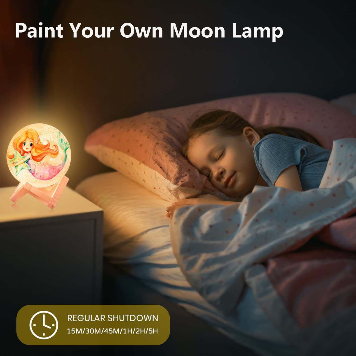HOLA Paint Your Own Moon Lamp Kit, 2025 Update USB Rechargeable Remote Control, DIY Arts Supplies