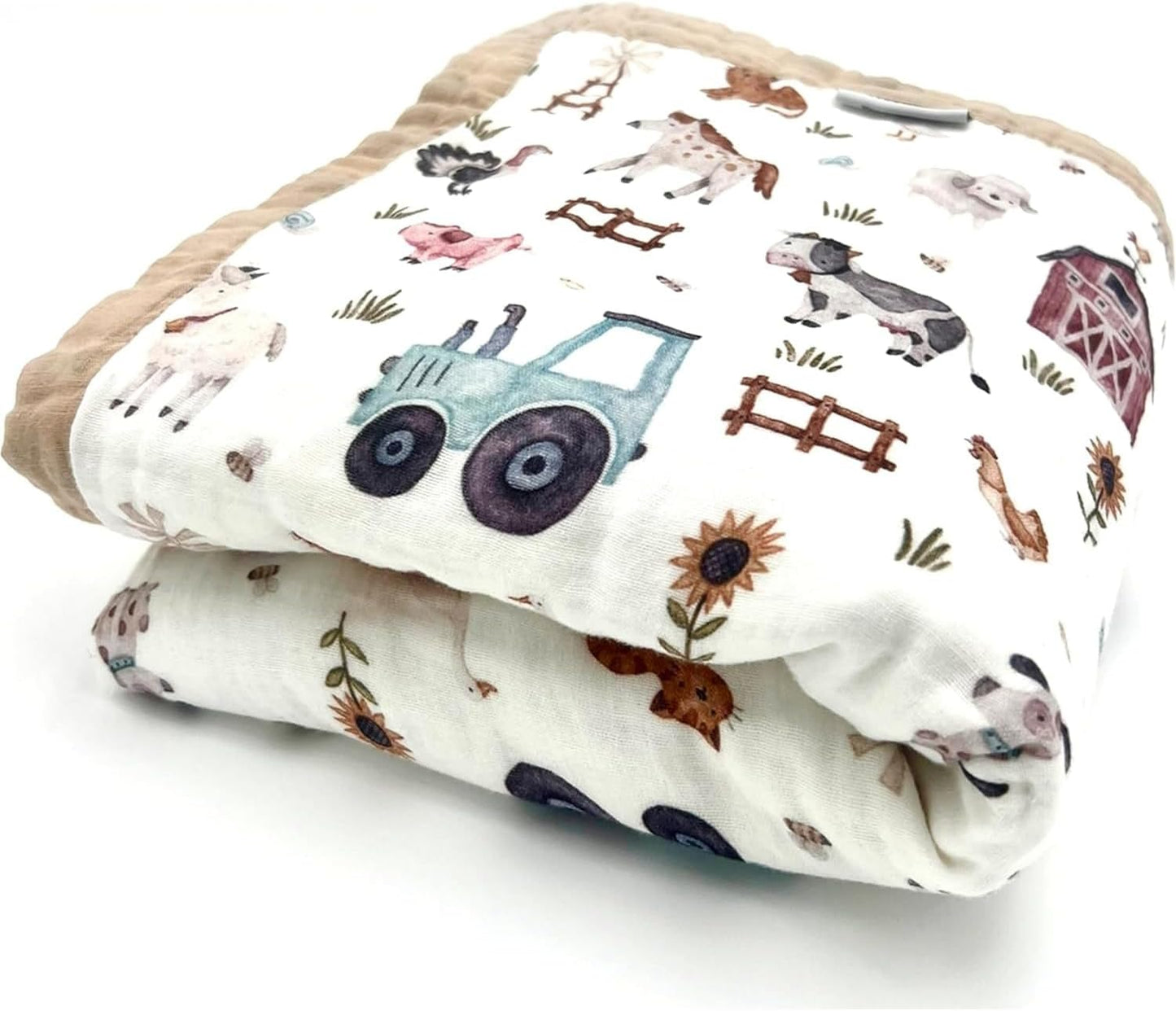 Organic Cotton Muslin Baby Blanket for Boys and Girls - Luxurious Soft Toddler Quilt for Swaddling