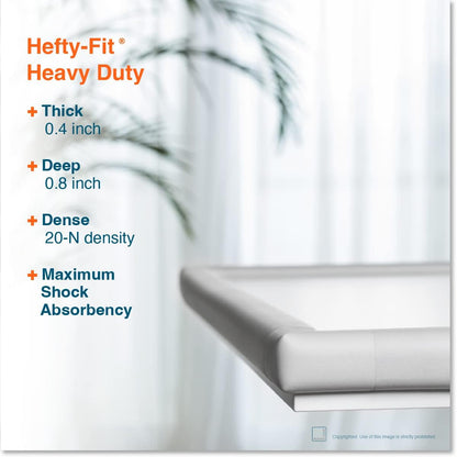 Roving Cove HeftyFit Corner Protector for Baby (8 Large Corners), Heavy-Duty Soft Rubber Foam