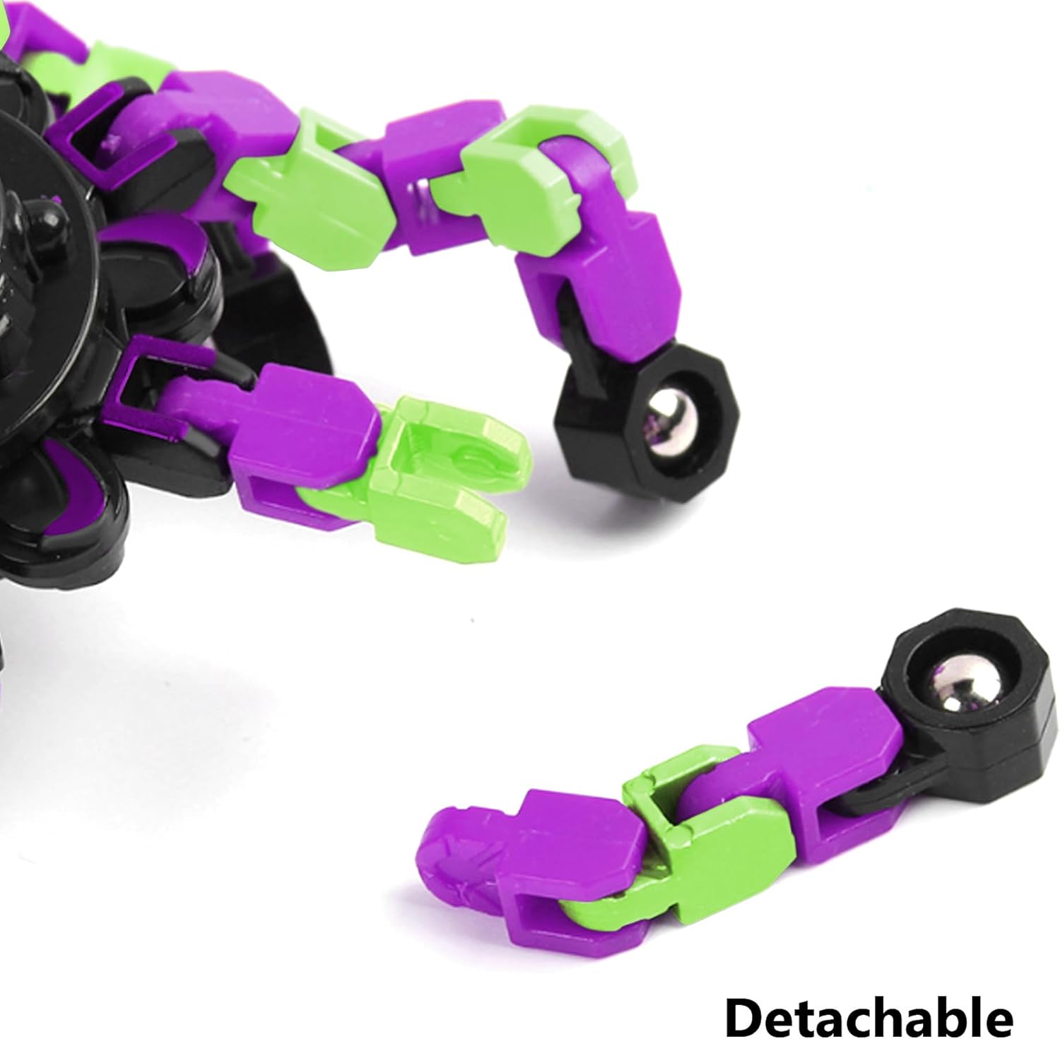 Fidget Spinners, DIY Transformable Chain Robot Finger Spinner, Glow in The Dark Deformable Creative