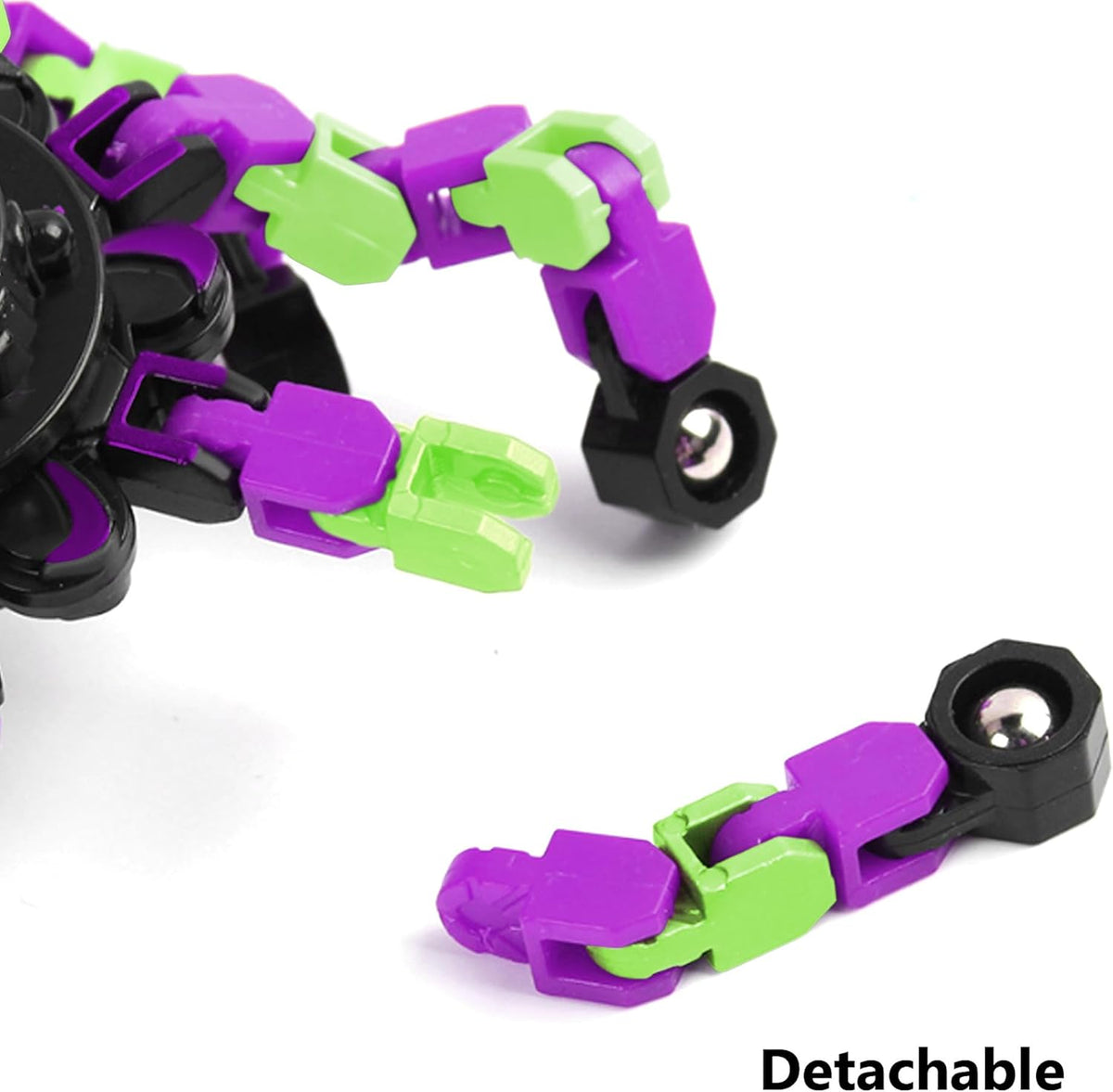 Fidget Spinners, DIY Transformable Chain Robot Finger Spinner, Glow in The Dark Deformable Creative