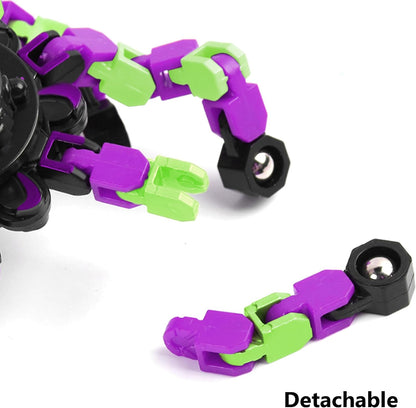 Fidget Spinners, DIY Transformable Chain Robot Finger Spinner, Glow in The Dark Deformable Creative