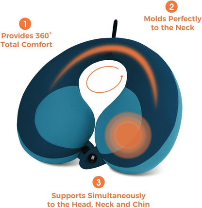 INFANZIA Chin Supporting Travel Neck Pillow, Comfortably Supports and Helps Support Head and Neck