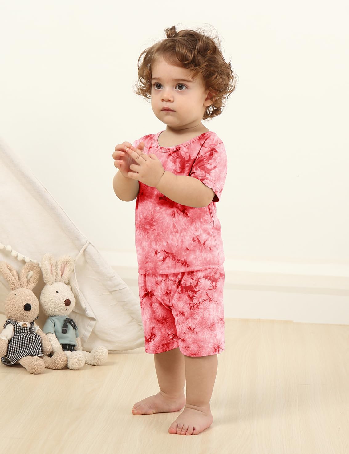 Jimonda Baby/Toddler Soft Sleepwear Short sleeve Kids Cool Pajama Outdoor 2-Piece Shirt&Shorts