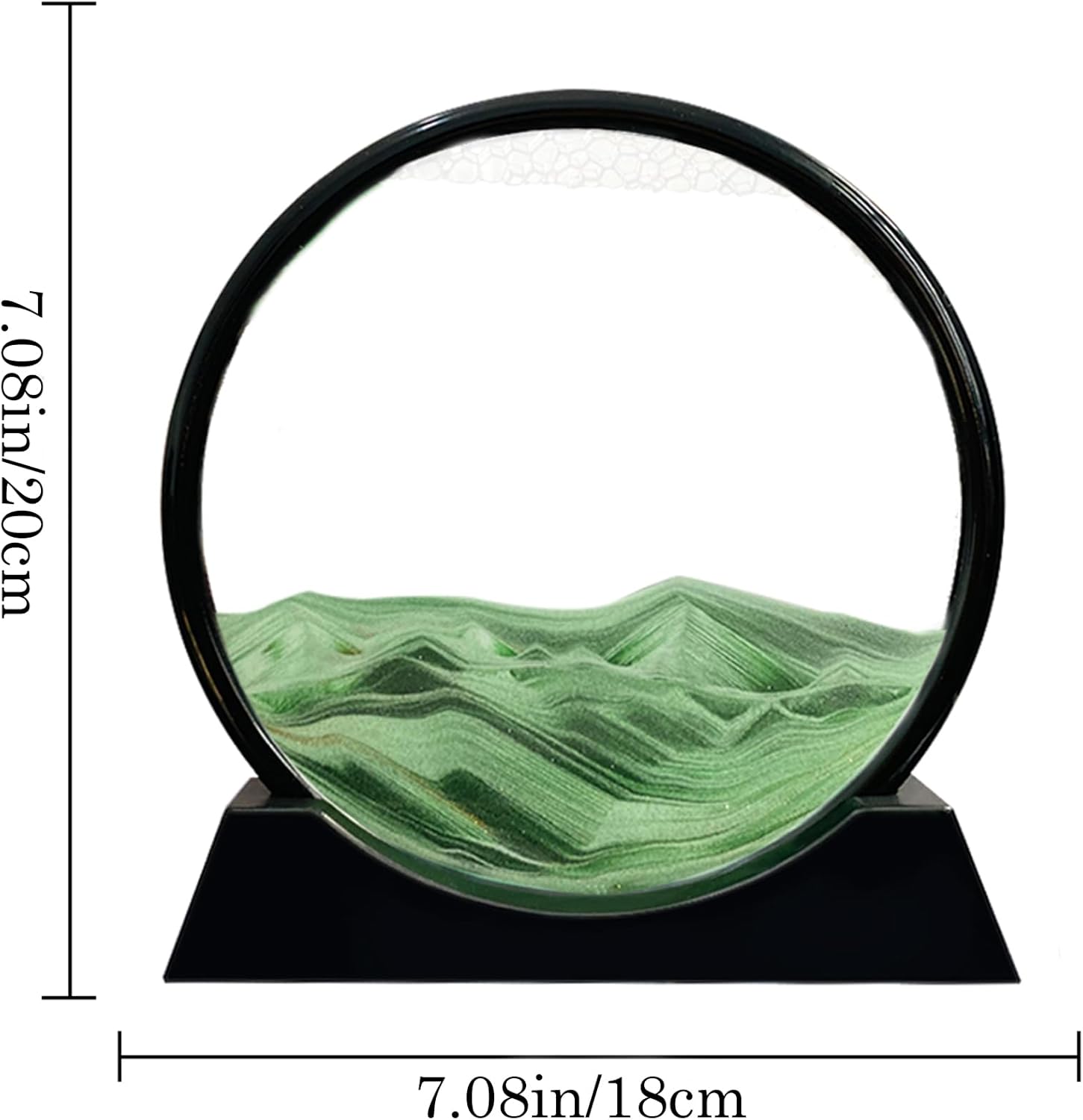 Aoderun Moving Sand Art Picture Round Glass 3D Deep Sea Sandscape in Motion Display Flowing Sand