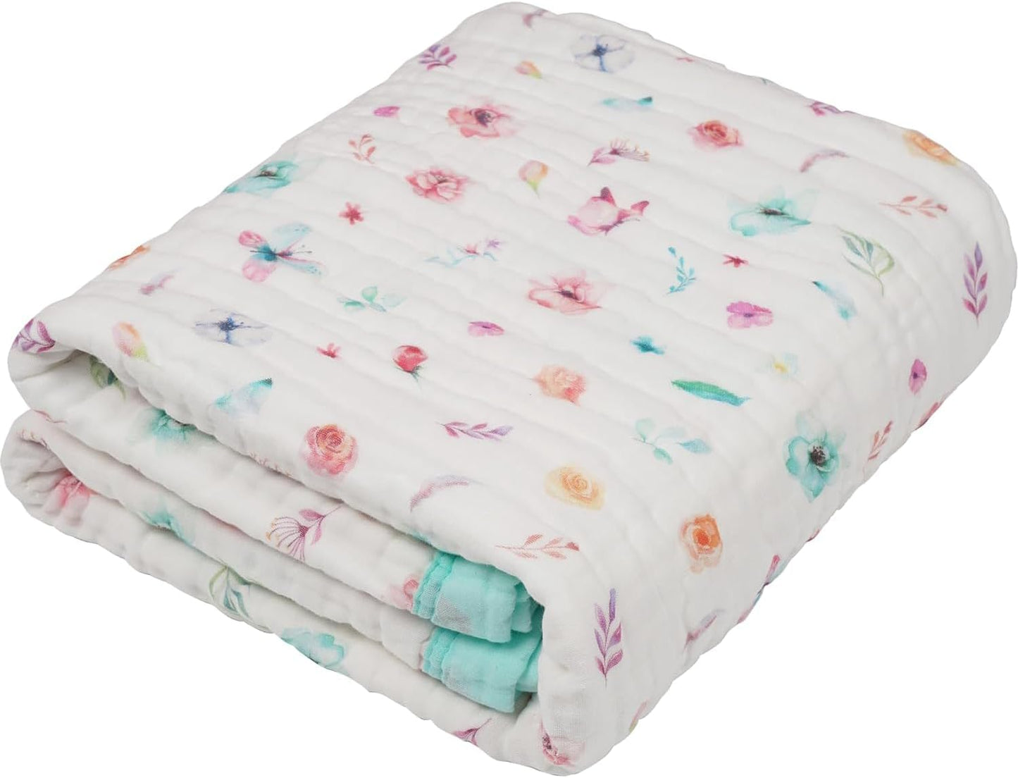 Organic Cotton Muslin Baby Blanket for Boys and Girls - Luxurious Soft Toddler Quilt for Swaddling