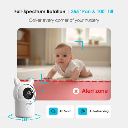 ieGeek 5" Split Screen Baby Monitor,HD Night Vision,2-Way Talk,Cry&Motion
