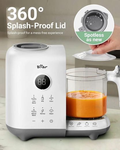 Bear Baby Food Maker Steamer&Blender with Dual-Layer Steam Baskets, 18.5oz
