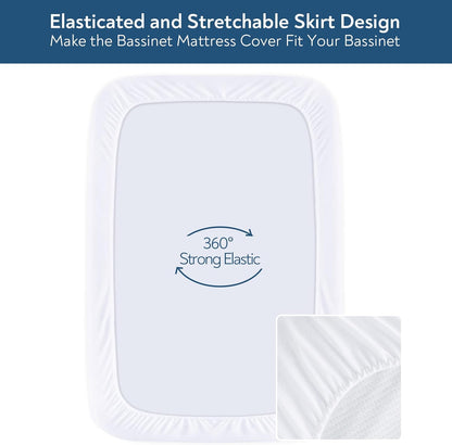 Baby Bassinet Mattress Pad Cover, Fits for Ingenuity Dream & Grow/Chicco LullaGo Anywhere/Dream On