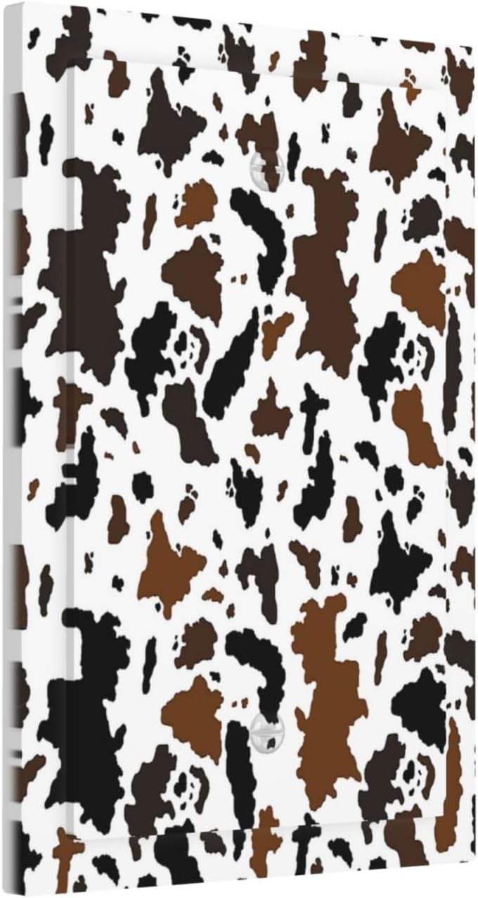 Light Switch Cover Plate Rustic Cowhide Highland Cow Milk Cow 1 Gang No Device Blank Electrical