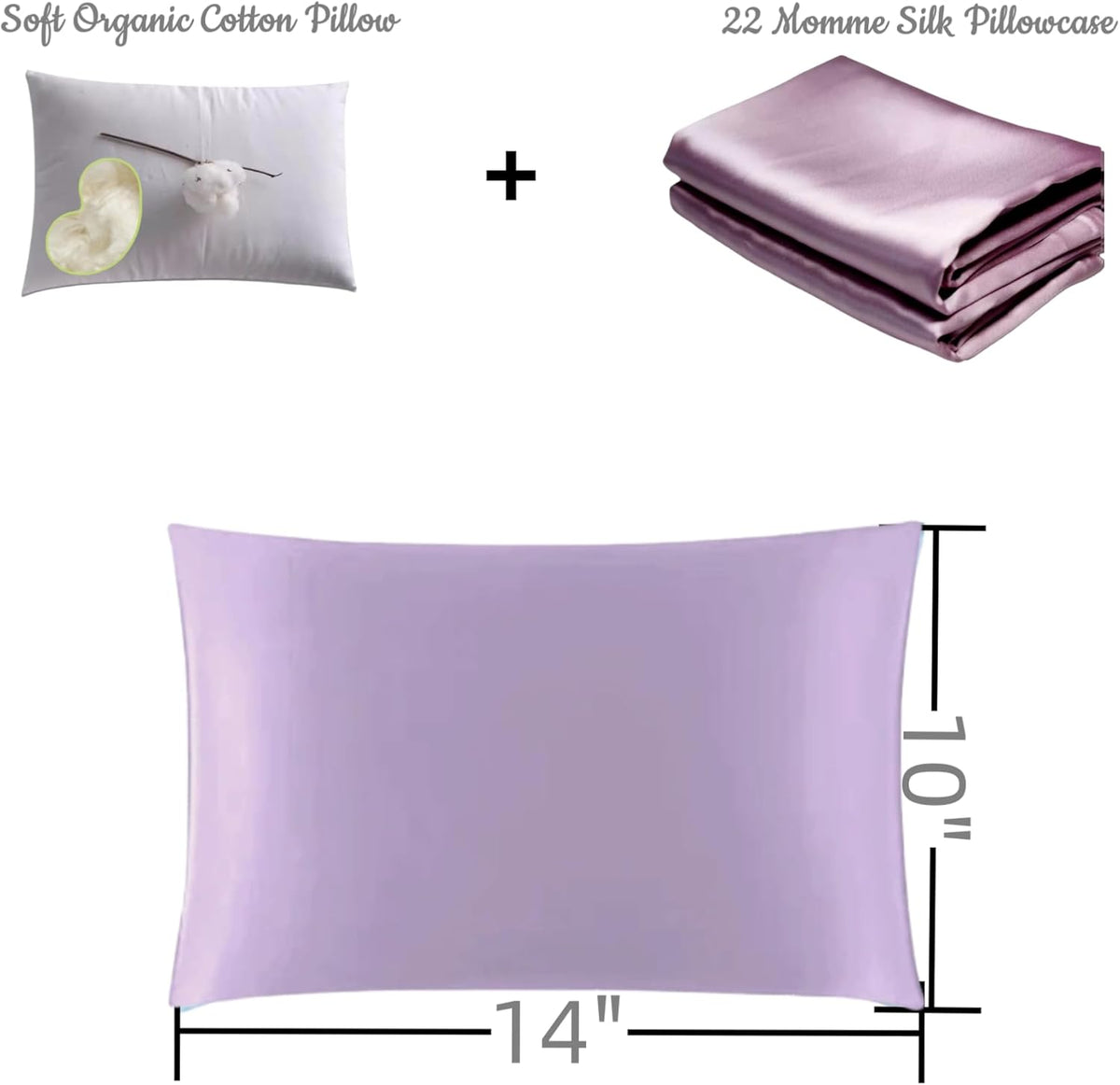 Organic Silk Baby Pillowcase with Zipper, Small 10"x13" Pillow Cover for Boys & Girls, Ideal for