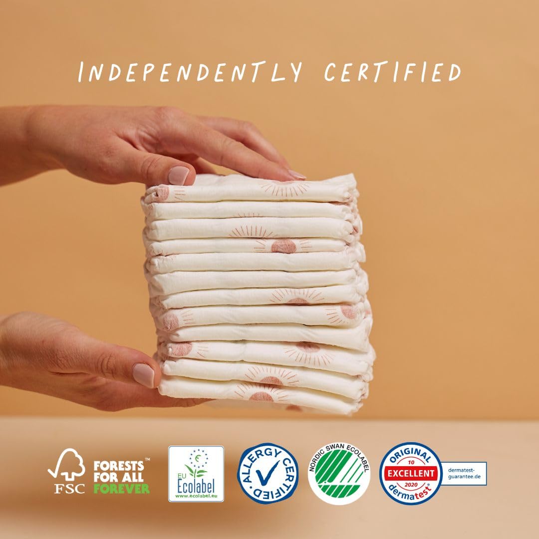 Joonya Baby Diapers, Size 3 M (9-18 lb) - 6 Bags of 28 (168) - New Range - NonToxic, Eco-Friendly