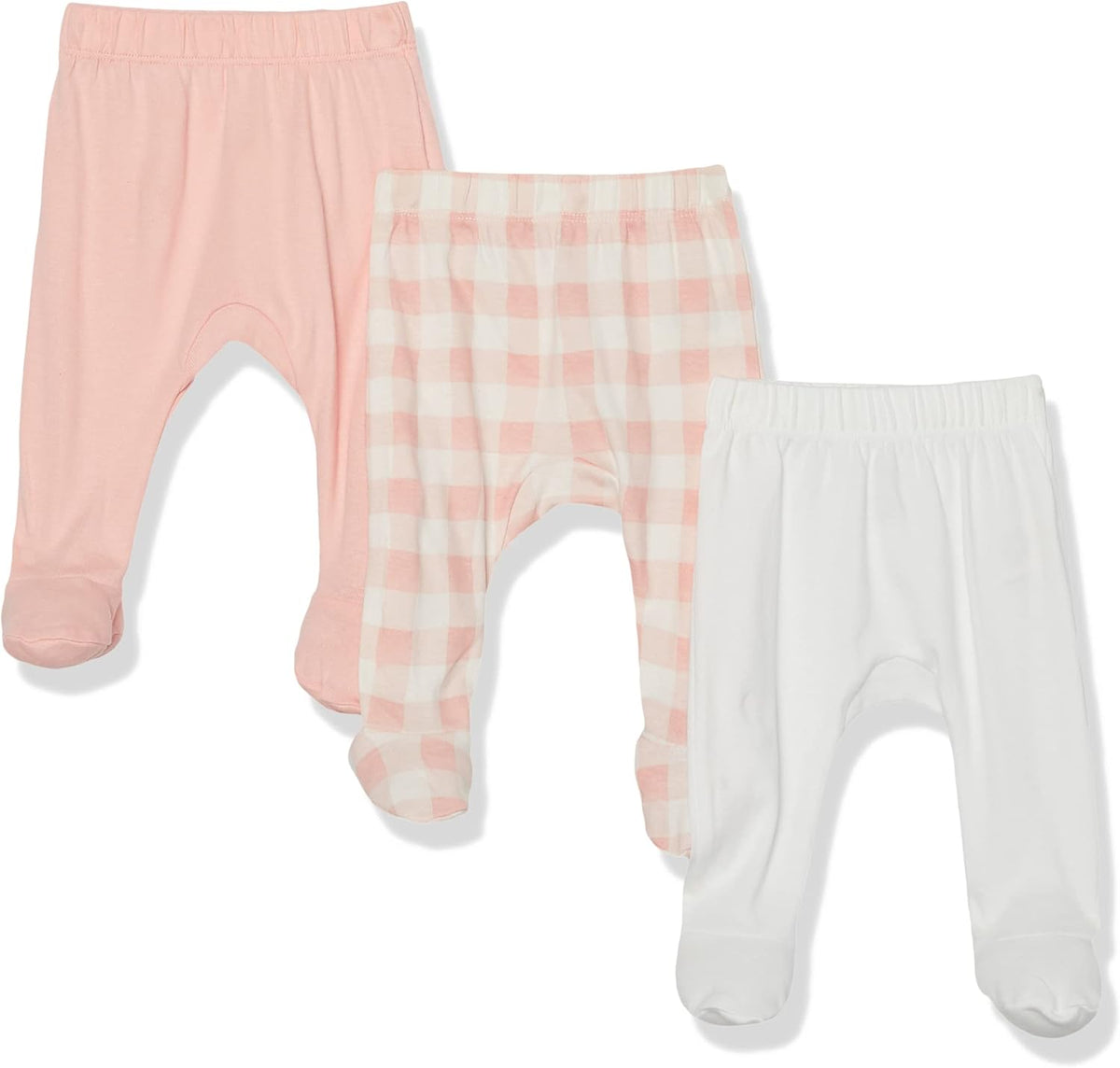 HonestBaby 3-pack Footed Pants Roomy Fit Pull on Bottoms 100% Organic Cotton for Infant Baby Boys
