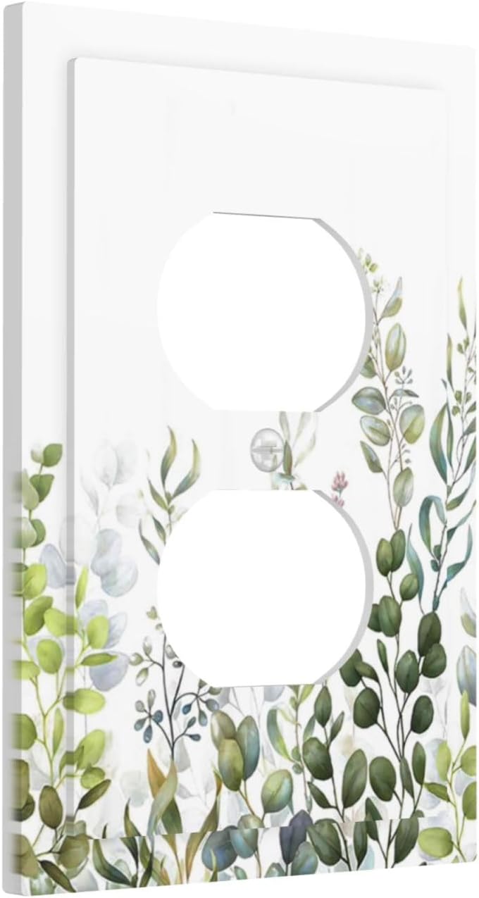 Green Eucalyptus Leaf Plant Herbs Springnature Outlet Covers 1 Gang Duplex Light Switch Cover