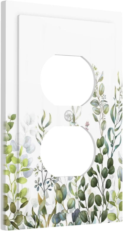 Green Eucalyptus Leaf Plant Herbs Springnature Outlet Covers 1 Gang Duplex Light Switch Cover